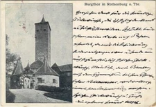 Old postcard AK Rothenburg Burgtor GERMANY (1076647)