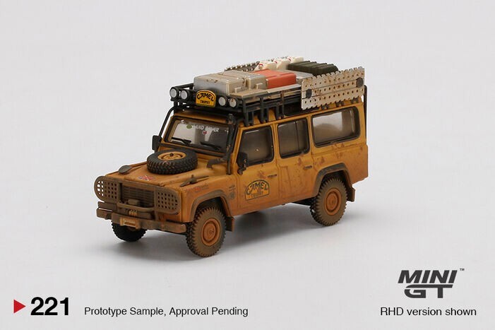 MINI GT 221 Land Rover Defender 110 Team UK 1989 Camel