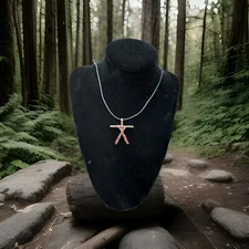 1999 Blair Witch Horror Movie Promo Necklace Silvertone Faux Leather Cord Vtg