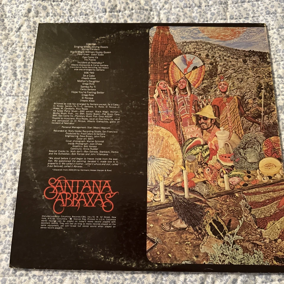 Santana Abraxas Vinyl LP Columbia Records 1970 gatefold kc30130 Foto 2 de 3