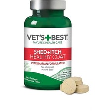 Healthy Coat Shed and Itch Relief Chewable Supplements for Dogs 50 Tablets 4.5