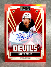 2025-26 O-Pee-Chee Platinum Retro Red Rainbow Auto #R-36 Brett Pesce