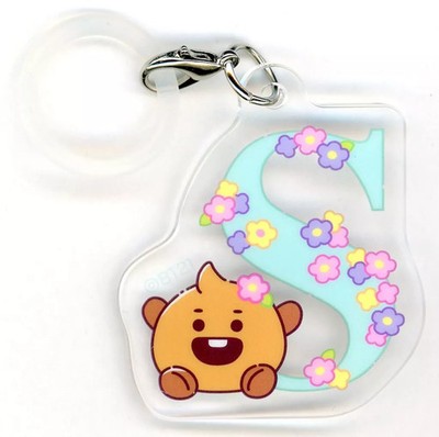 BT21 Keychain SUGA Acrylic Flower Art Charm BTS Official CollectibleBT21Keyc