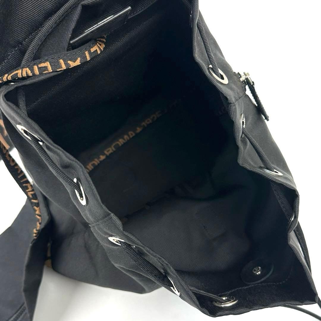 FENDI Mini Backpack Drawstring FF Zucca Black Nyl… - image 7