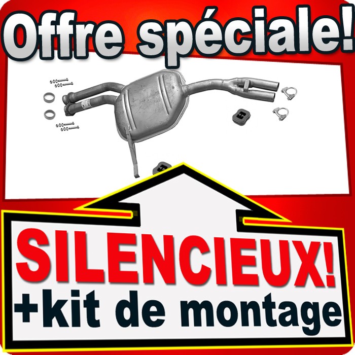 Silencieux pot d'échappement Mercedes W126 3.0 essence 180 188 CV 1985-1991
