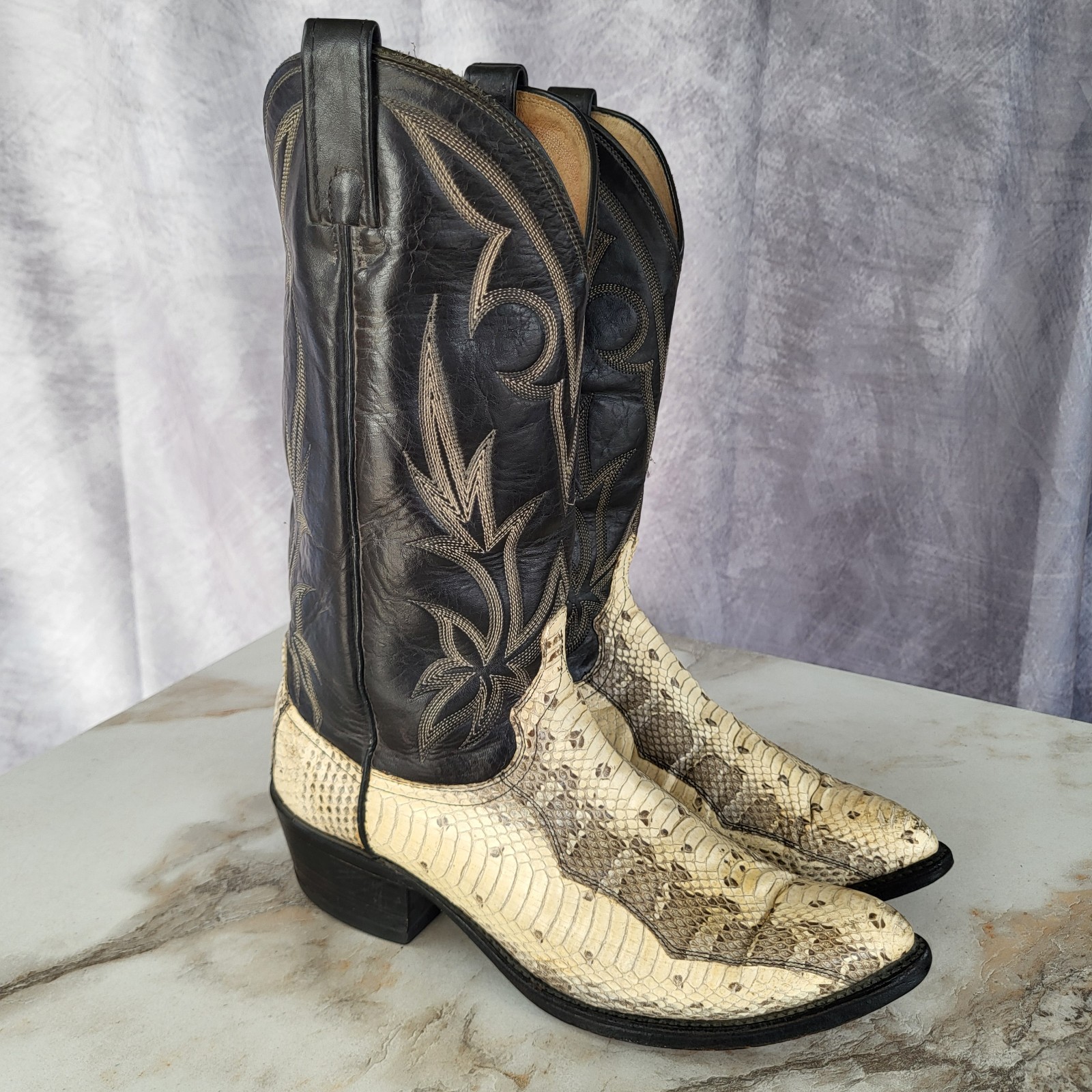 Dan Post USA Natural Spotted Python White Men's S… - image 1