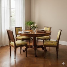 Antiker Tisch Karl X Mahagoni Maser Furniert Italien des XIX Jhs Originell