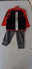 PUMA Kids' 3-piece Set, Fleece Jogger Vest, Cotton Long Sleeve Shirt, Size 3T