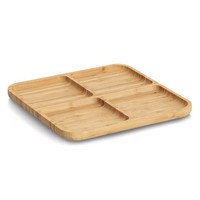 Zeller 25677 Snackteller Aus Bambus, Ca. 25 X 25 X 1,8 Cm