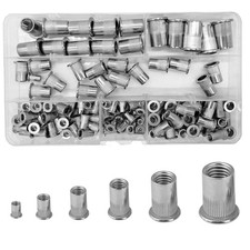 120 Pcs M10 M8 M6 M5 M4 M3 Stainless Steel Rivet Nuts, Threaded Insert Nuts Rive