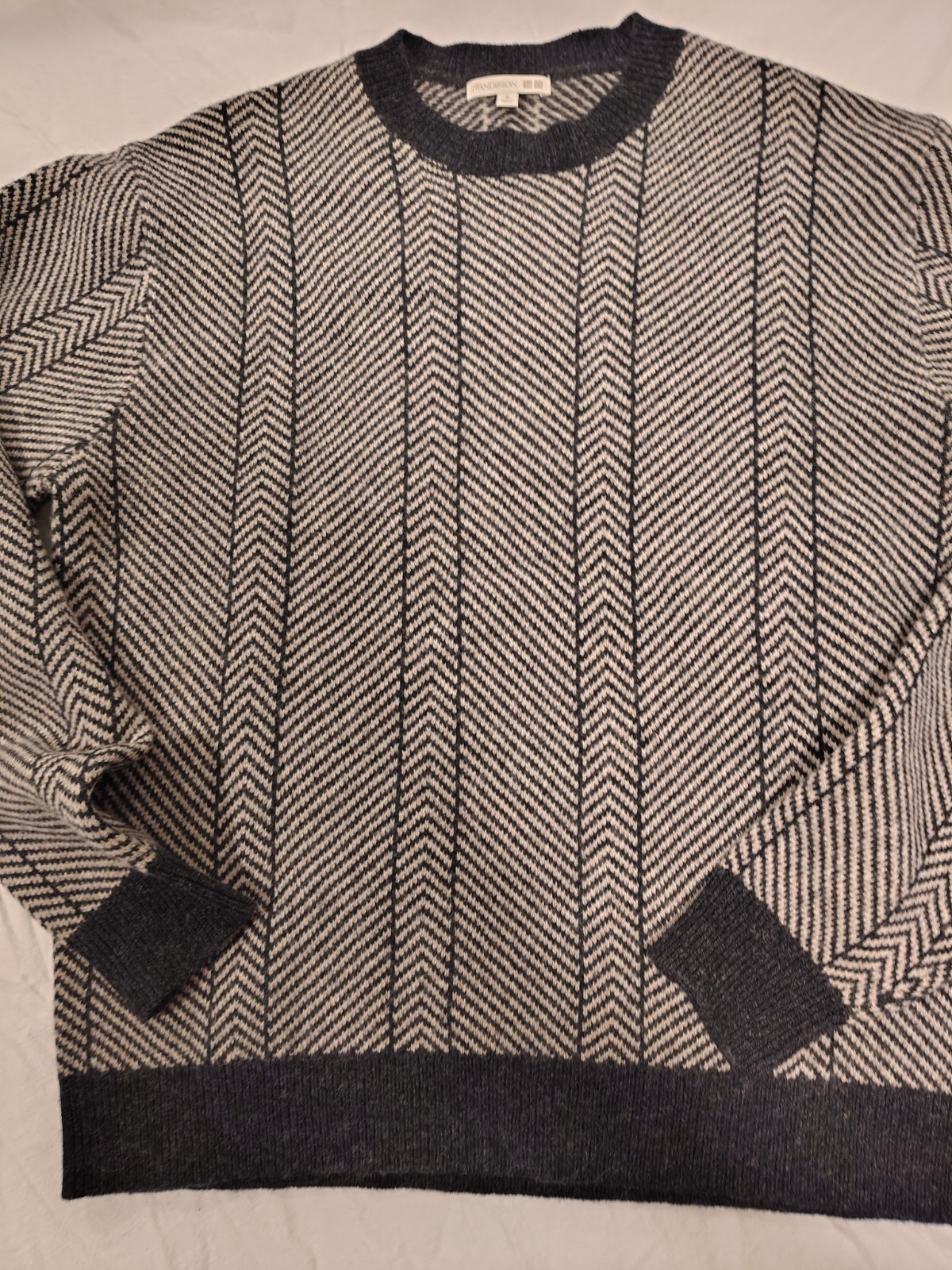 JW Anderson Uniqlo Men's Herringbone Wool Sweater Size M