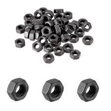 100pc M6-1mm Hex Nuts Grade 8.8 Carbon Steel Black Oxide Metric Fastener with Ca