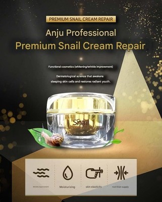 Anjo Premium Snail Cream Repair 50g Anti-Wrinkle Brightening Moisturizing korea