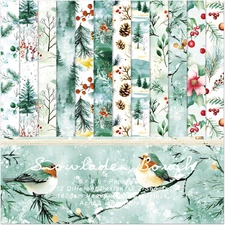 Christmas Scrapbook Paper 6x6, 24 Sheets Single-Sided Printing Patterned Scrapbo