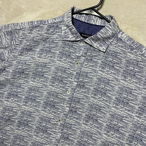 Bugatchi Linen Blend Shirt Men’s Large Abstract Spread Collar Classic Fit S/S - Picture 3 of 12