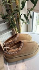 Jack Wills Platform Slip-On Snug Slippers in tan, size 40
