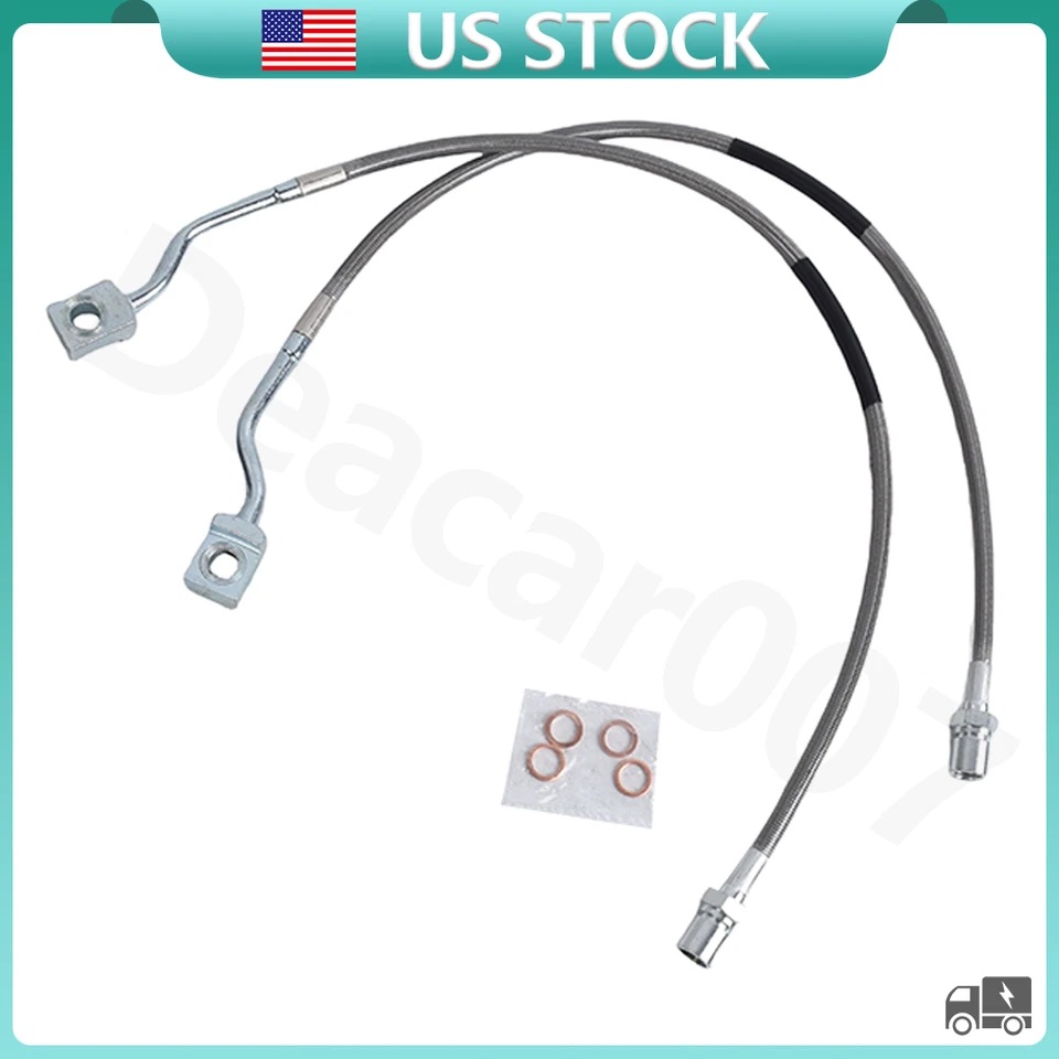 Líneas de freno extendidas delanteras de acero para Silverado Sierra 1500 2007-2019 89370 2 piezas Foto 2 de 4