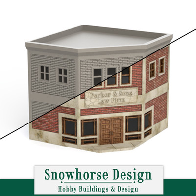 Corner Law Firm (Unpainted) | Classic Main Street (S/HO/N Scales)