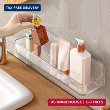 Acrylic Wall Mounted Shower Caddy, Large, Adhesive Bathroom Shelves 4D" x 12.8