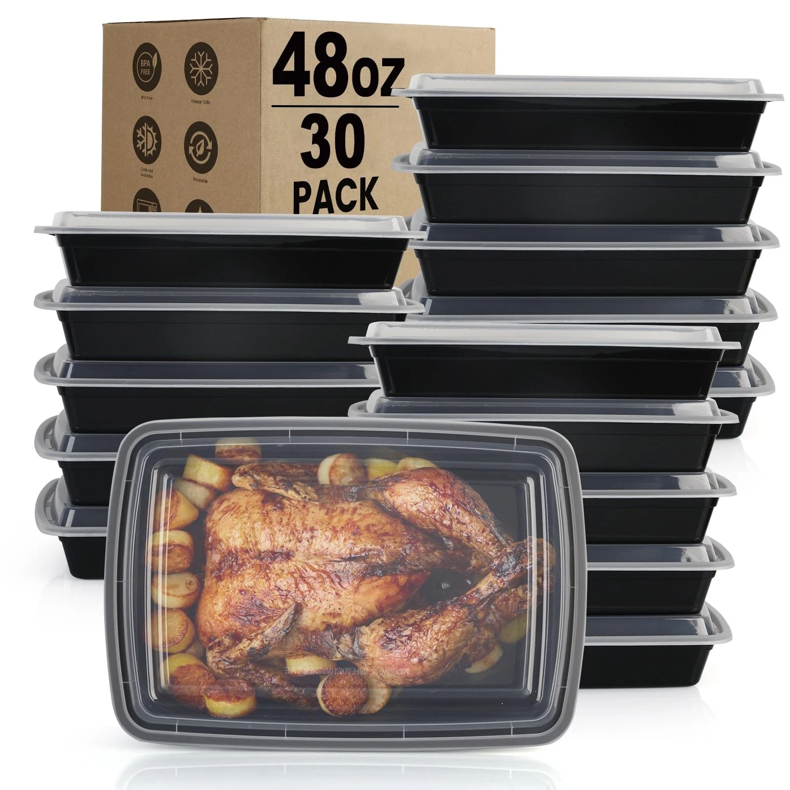 Meal Prep Containers Reusable - 48oz Food Storage Containers with Lids 30 Pac...
Opens in a new wind