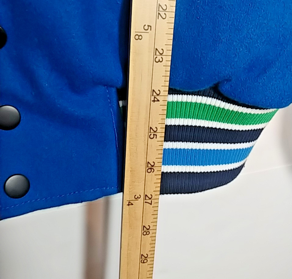 First Row Varsity Jacket Medium Blue Streetwear P… - image 5