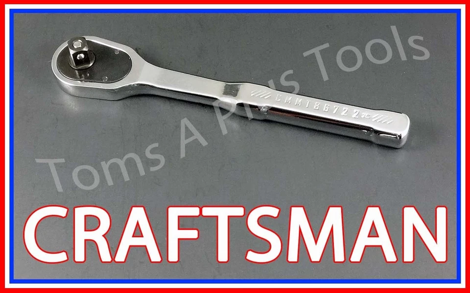 CRAFTSMAN 2pc 1/4 3/8 POLISHED Thin Profile Fine Tooth Ratchet socket wrench set - Image 4 of 4