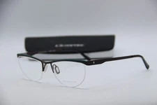 NEW DERAPAGE MOLECUBE 156 C586 GREEN BROWN EYEGLASSES W/CASE 52-17