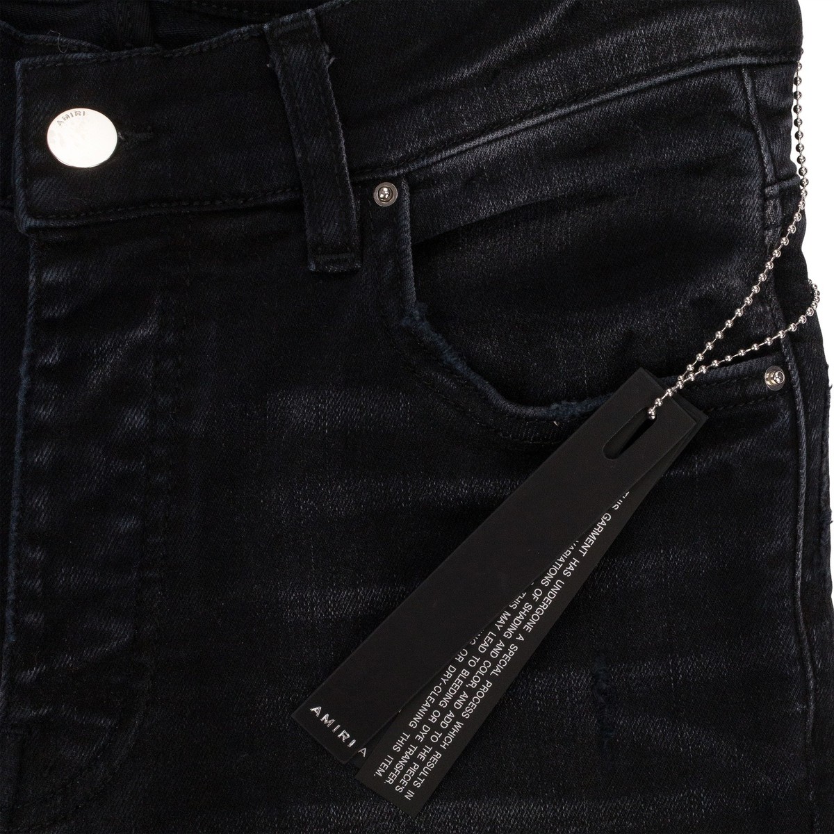 Jean Amiri Bandana Noir Tie Dye Vieilli Taille 32 - Neuf Avec étiquette, Style Streetwear