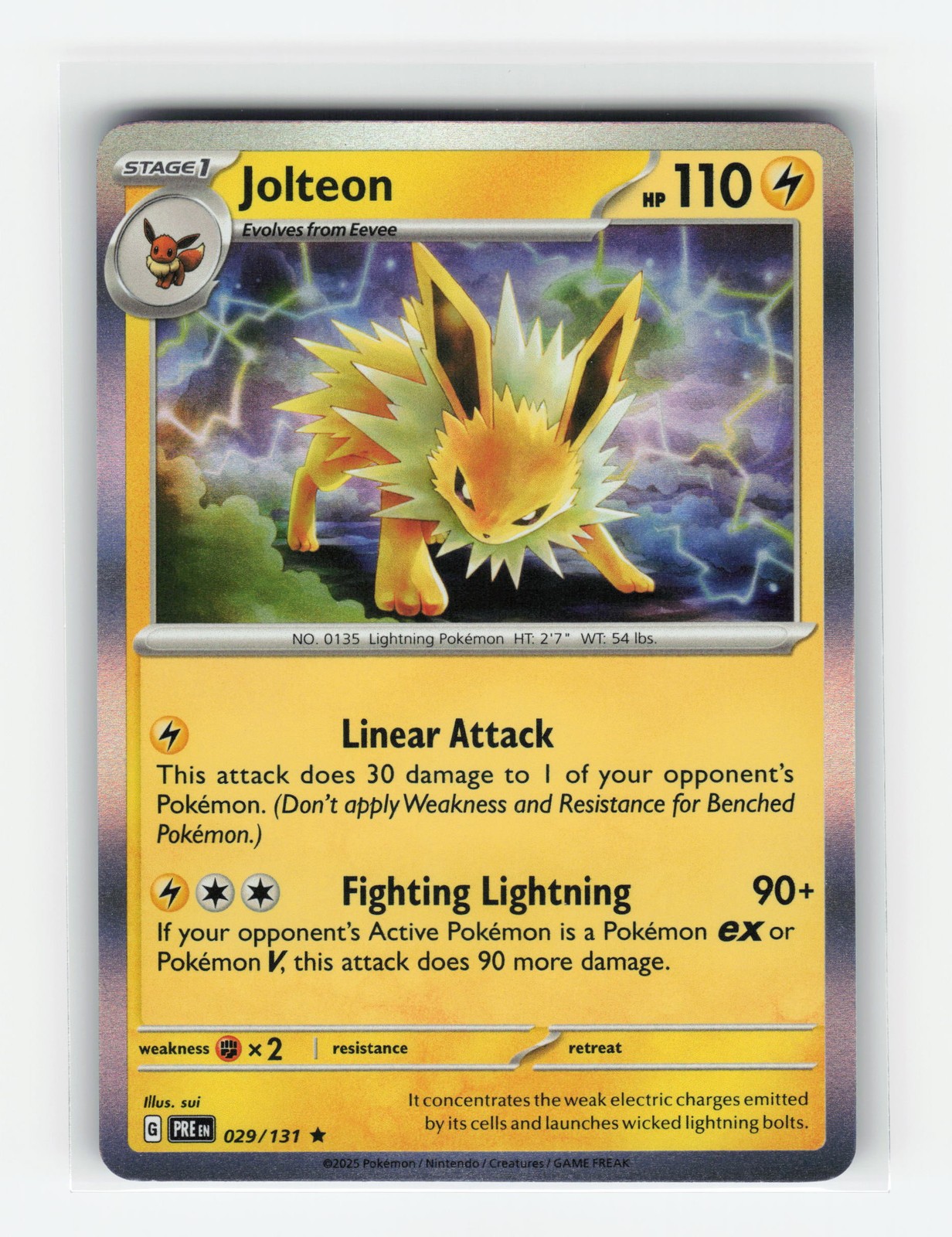 JOLTEON 029/131 PRISMATIC EVOLUTIONS HOLO RARE POKEMON TCG NM