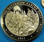 Texas Bronze Medal 1863 Battle of Sabine Pass, 44 mm, Lustrous UNC, Combined S/H