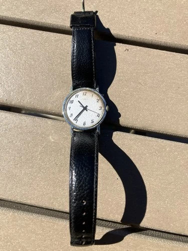 Timex Vintage Mechanical Watch White Dial - Runs