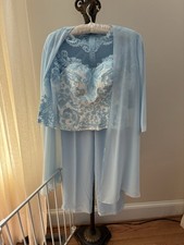 Blue Chiffon 3 Piece Pant Suit Mother Of The Bride