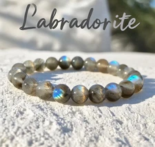 Natural Labradorite Stretch Bracelet 8mm Beads Crystal Gemstone Healing Gifts