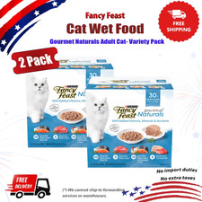 2 Pack Fancy Feast Gourmet Naturals Adult Cat Wet Food Variety Pack 30 CT 90 OZ