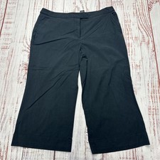 Vintage Y2K New York Company Capri Pants Women s Sz 12 Black Wideleg Stretch