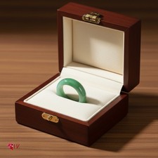 U.S. Size 7.5 Certified Natural Burmese Jadeite Apple green type A Jade Ring