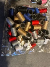 2 small bags MINI TRAVEL SIZE SPOOLS OF THREAD MULTICOLOR  