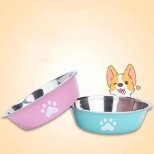 Stainless Steel Pet Bowl Anti-Slip Large Dog Cat Feeding Bowl Feeder Food Water