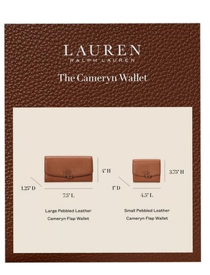 Lauren Ralph Lauren Pebbled Leather Cameryn Flap Large Wallet 