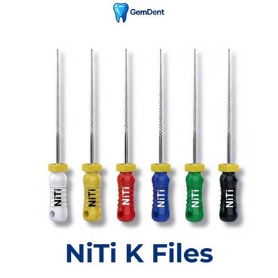 GemDent NiTi K Files Flexible Endo Root Canal Hand Files 21/25mm Assorted #15-40