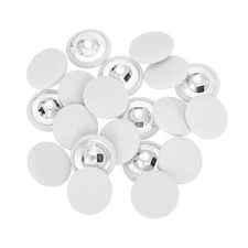 20Pcs Fabric Cloth Covered Button, 20mm 32L Metal Shank Buttons, White