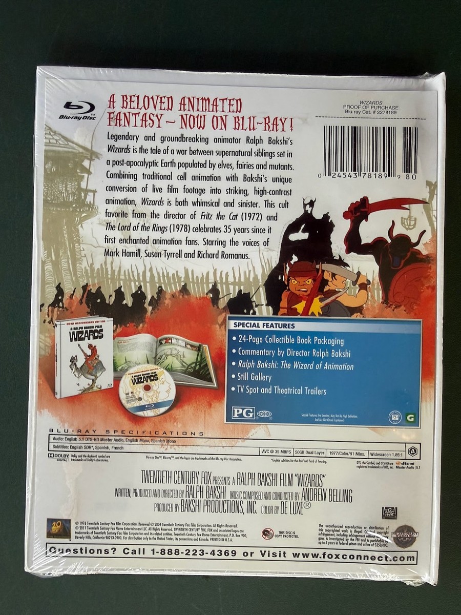 Wizards (Blu-ray) Ralph Bakshi, 35th Anniversary Ed., MINT, SEALED