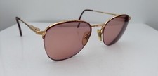 Vintage Pappagallo Brown Gold Oval Half-Rim Metal Sunglasses France FRAMES ONLY