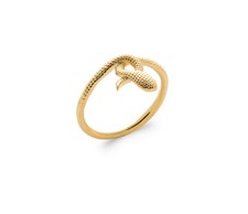 18K Gold Plated Ring - Intertwined Snake Pattern - Snake Skin