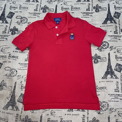 Polo Ralph Lauren Kids Red Bear Embroidered Short Sleeve Polo