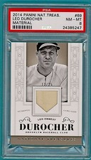 2014 Panini National Treasure Material Leo Durocher Game Used Jersey - #69 PSA 8