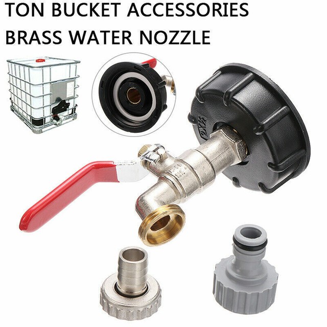 IBC Tote Tank Valve Drain Adapter 1/2" Garden Hose Faucet Water Connector HL IBC Tote Tank Valve Drain Adapter 1/2" Garden Hose Faucet Water Connector HL