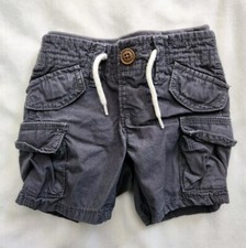 Baby Gap Cargo Shorts Boy's Size 3-6 Months Blue Slate Color Elastic Waist
