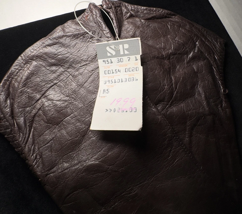 Guantes de cuero genuino marrón vintage forrados de gamuza para mujer talla 7 - mantecosos nuevos con etiquetas Foto 4 de 4