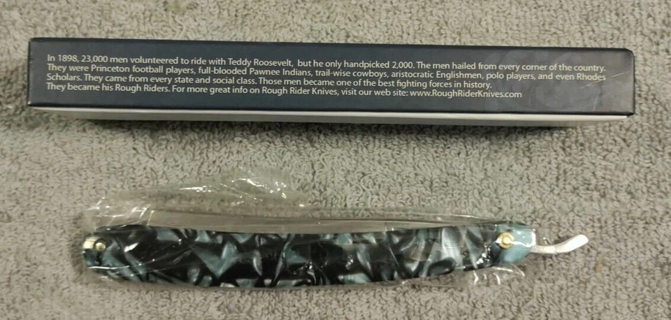 Rough Rider Straight Razor Knife Collectors Edition Blue Handle RR1207 440 Steel - Image 3 of 4